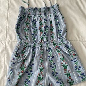 Janie and Jack Blue Floral Kids Romper